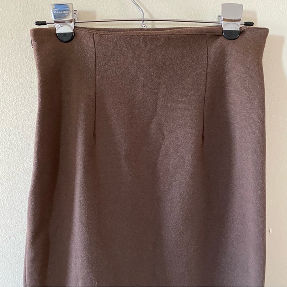 Vintage Brown James River Traders JRT Skirt Sze 6P Petite Slit Stretch Dry Clean - Picture 4 of 7